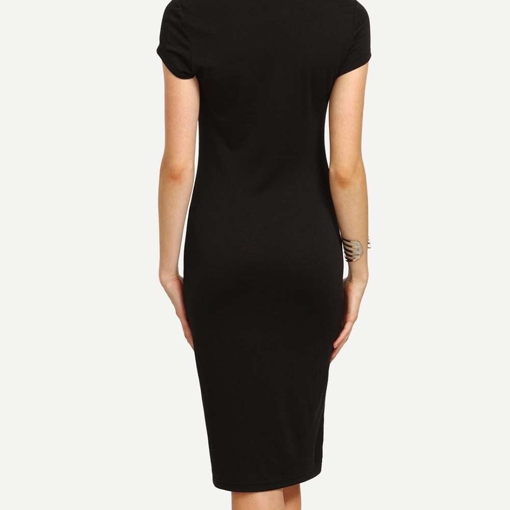 CAP SLEEVE PENCIL DRESS - Picture 4 of 4